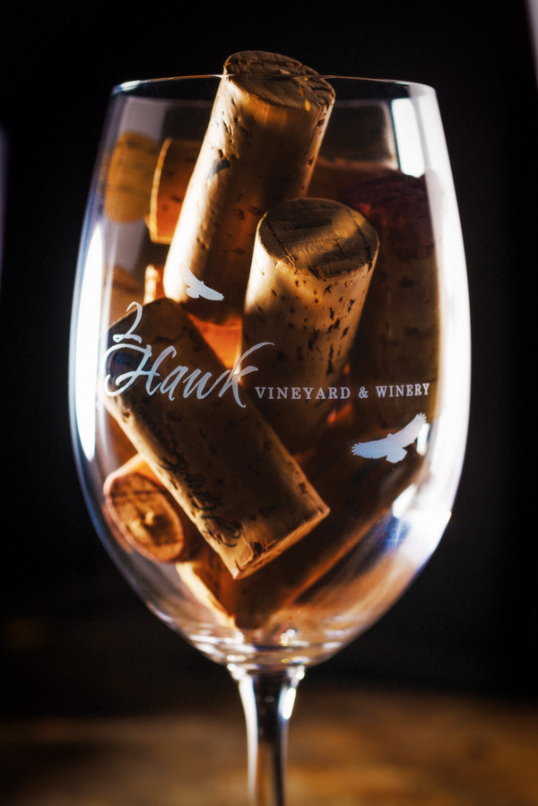 2Hawk Vineyard and Winery Wine Glass
