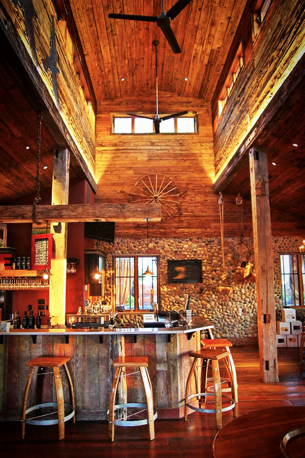 2Hawk Vineyard and Winery Tasting Room Ceiling to Floor Restoration with Reclaimed Materials