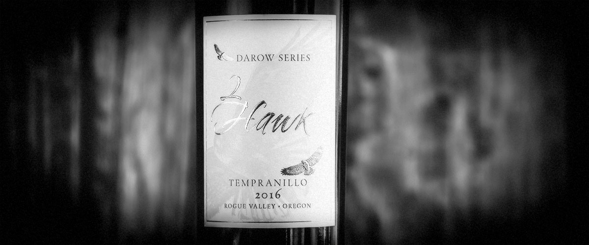 2Hawk Vineyard and Winery Darow Series 2016 Tempranillo Closeup (Grayscale)