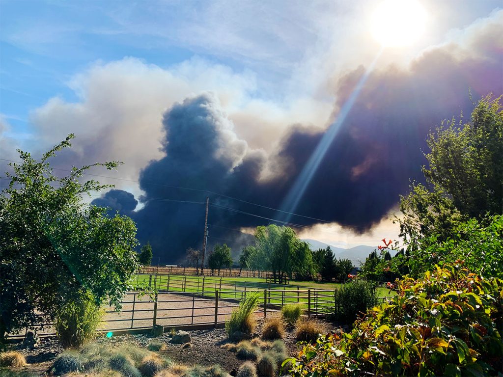 Almeda Fire Smoke from 2Hawk Vineyard