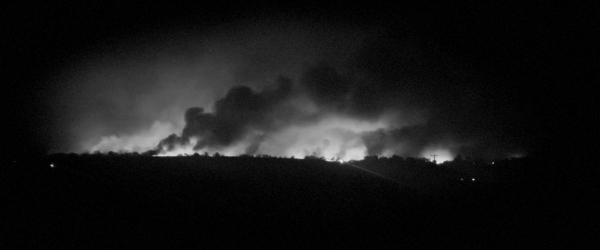 Almeda Fire from 2Hawk Vineyard (Grayscale)