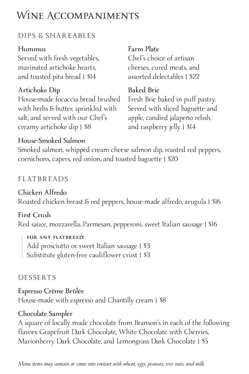 2Hawk Food Menu